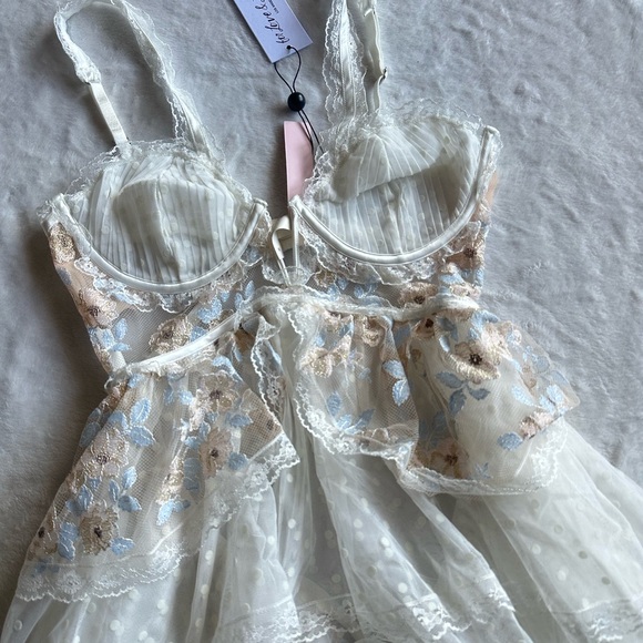 FOR LOVE & LEMONS Winter Snow Floral Slip Dress - Picture 9 of 14